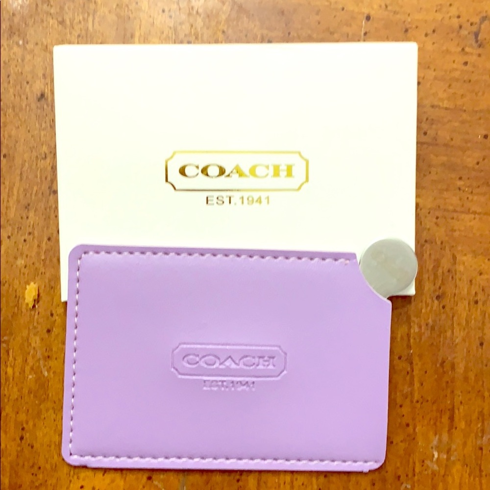 Coach purple purse mirror